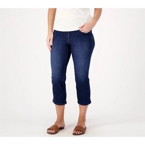 Belle by Kim Gravel Tall TruTemp Denim Crop Jean-Dark Indigo- 6 Tall